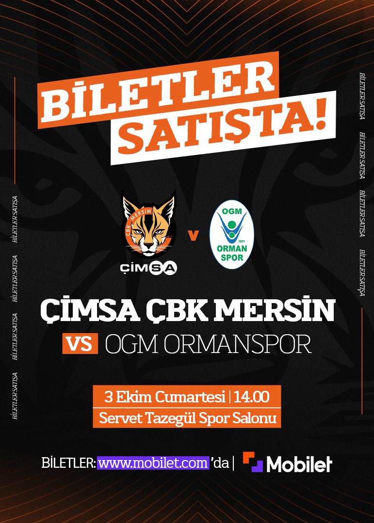 Çimsa ÇBK Mersin - OGM Ormanspor etkinlik afişi