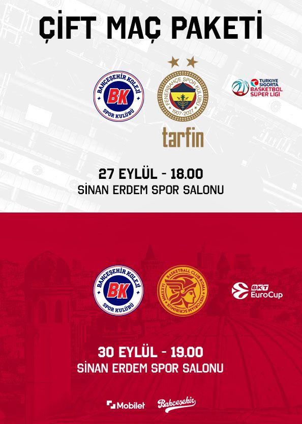 Bahçeşehir Koleji Çift Maç Paketi etkinlik afişi